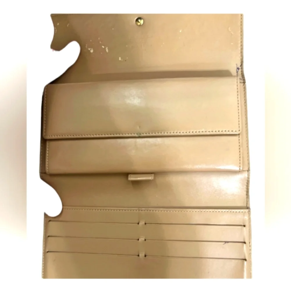 LOUIS VUITTON AUTHENTIC BRONZE GOLD VERNIS LEATHER WALLET w/ PURSE CHAIN EUC - Picture 4 of 6